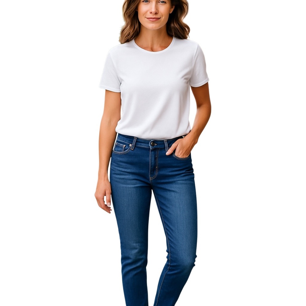NiceQ Blue Cropped Ankle Jeans with Slim Fit